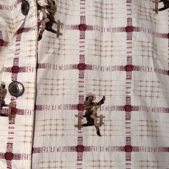 VINTAGE 1950's Wrangler Western Button Down with Cowgirl Motif - L - Picture 9 of 13